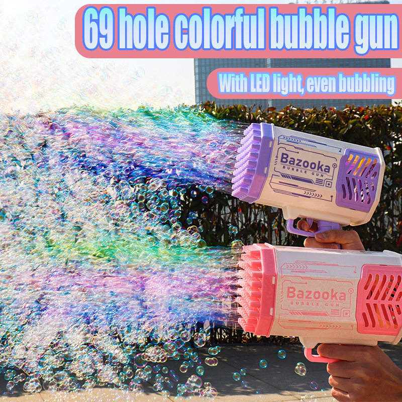 Bubblezooka Blower™- Bubble Gun Rocket 69 Holes Soap Bubbles Machine