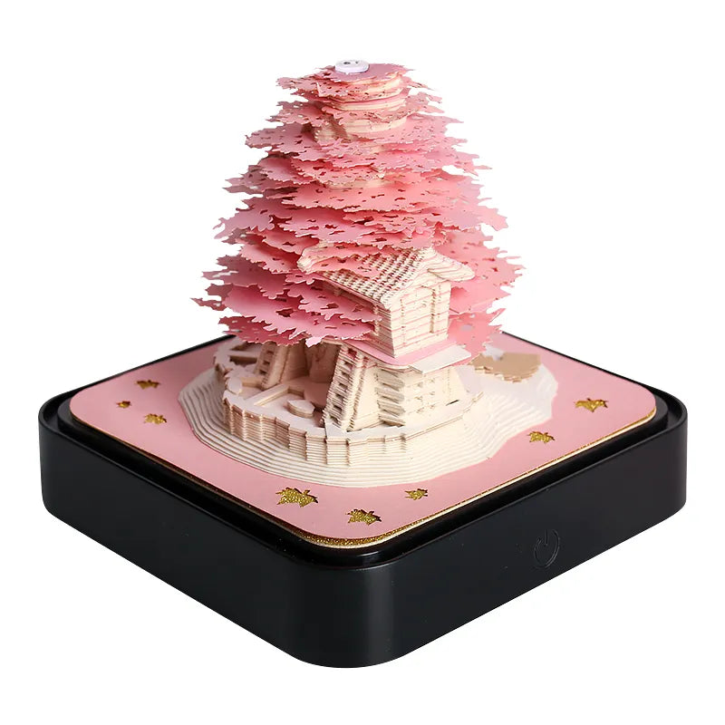 Omoshiroi Block 3D Notepad 3D Calendar 2024 Sakura Tree House Calendar 3D Memo Pad Paper Note 3D Sticky Note Pad Birthday  Gift