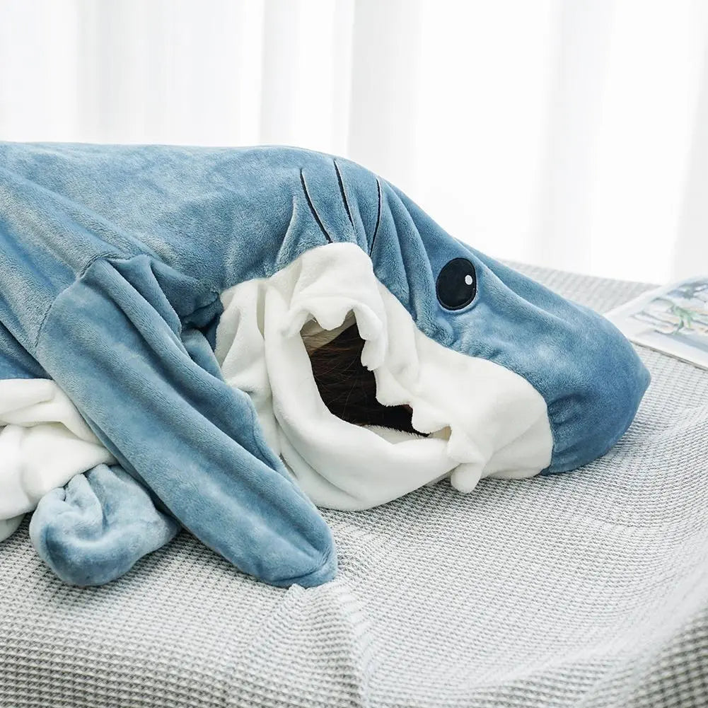Cartoon Shark Sleeping Bag - Pajamas Office Nap Shark Blankets