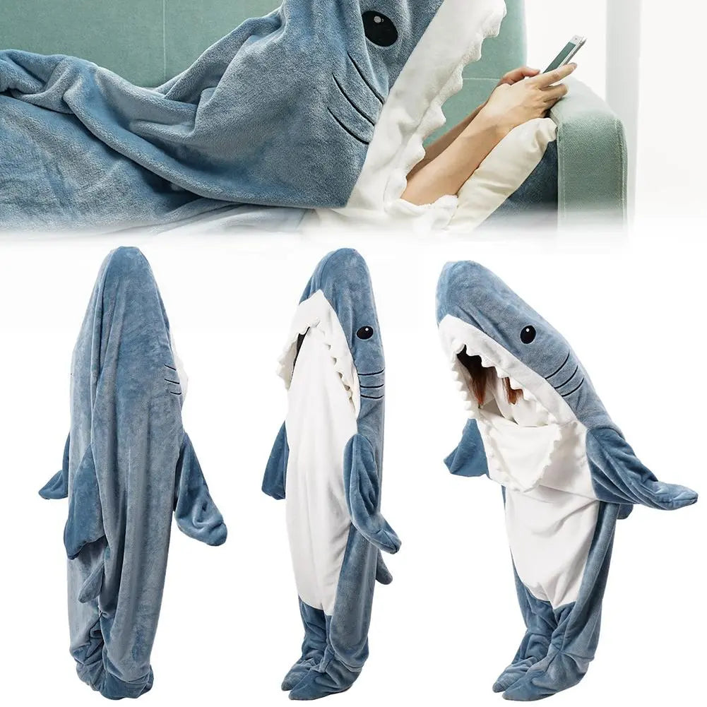 Cartoon Shark Sleeping Bag - Pajamas Office Nap Shark Blankets