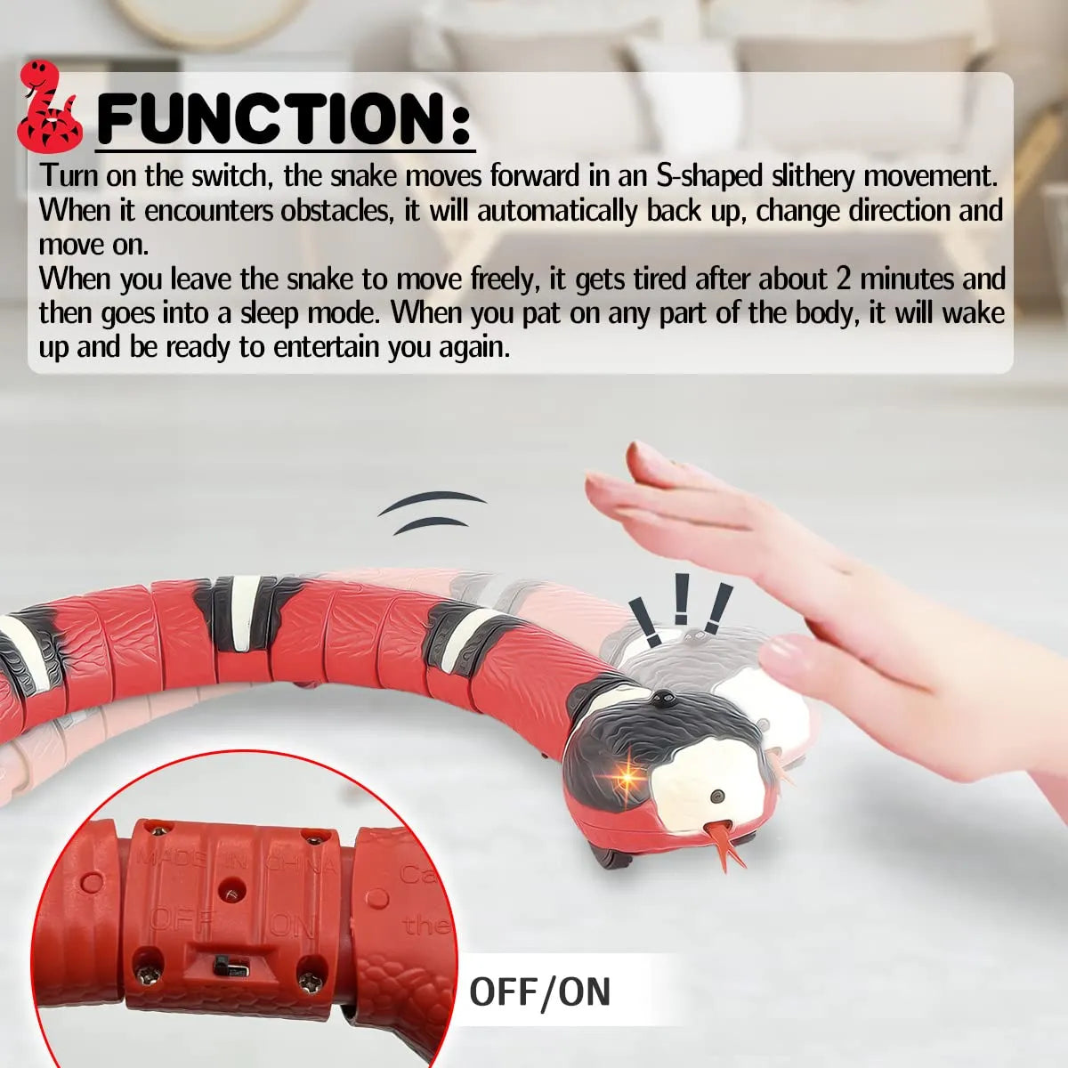 SlitherCatch™ snake - Smart Sensing Interactive Cat/Dog Toys Automatic Eletronic Snakes