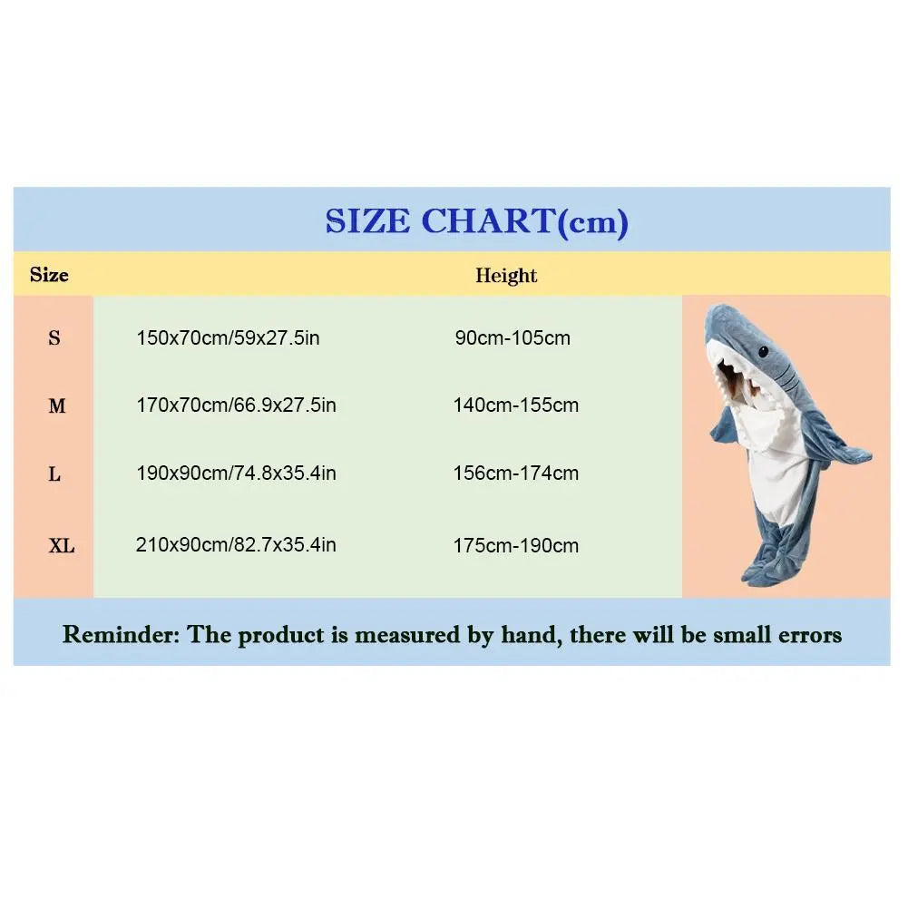 Cartoon Shark Sleeping Bag - Pajamas Office Nap Shark Blankets