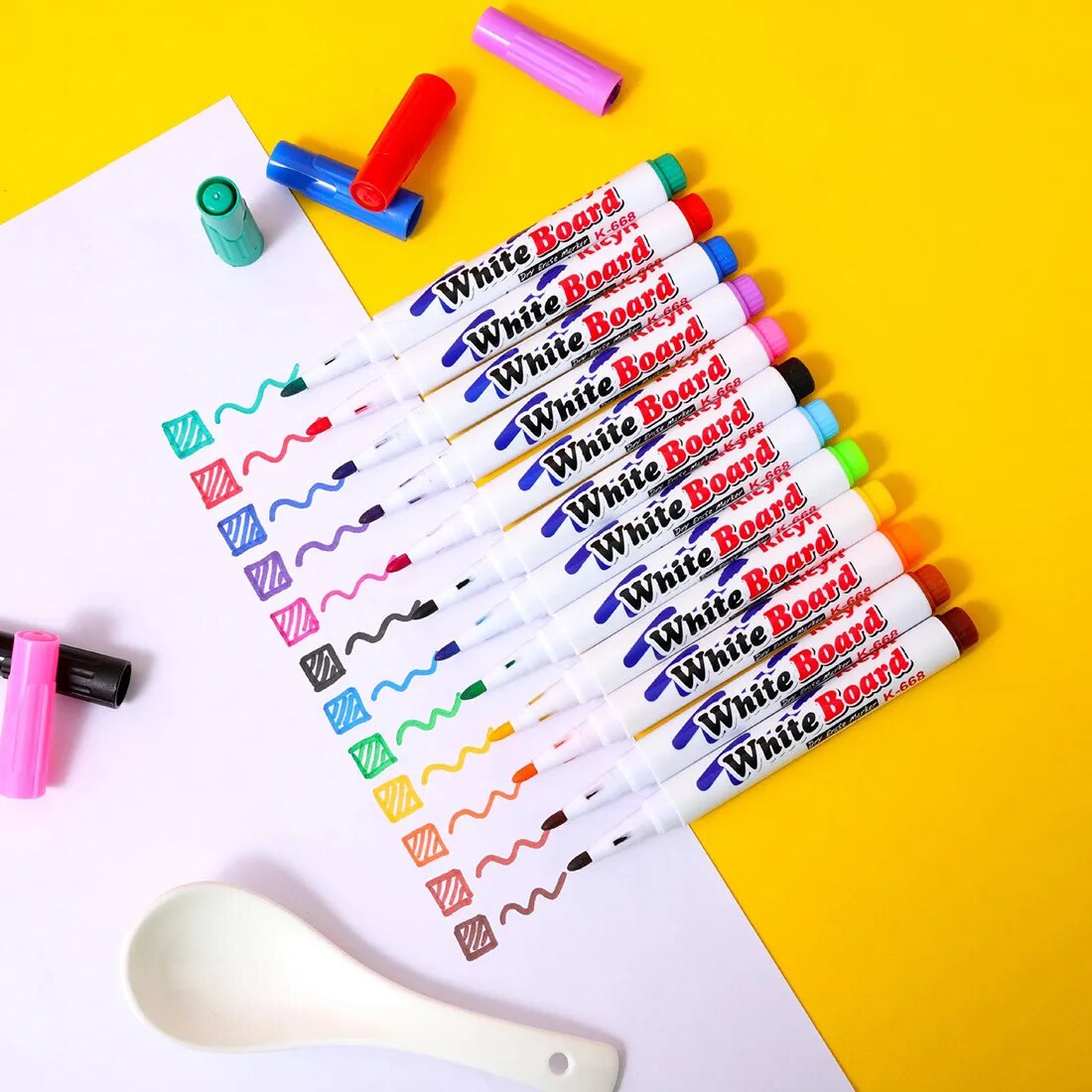 Magical Water Painting Pen Whiteboard Markers Floating Ink Pen Doodle Water Pens Montessori Early Education Toy Art Supplies