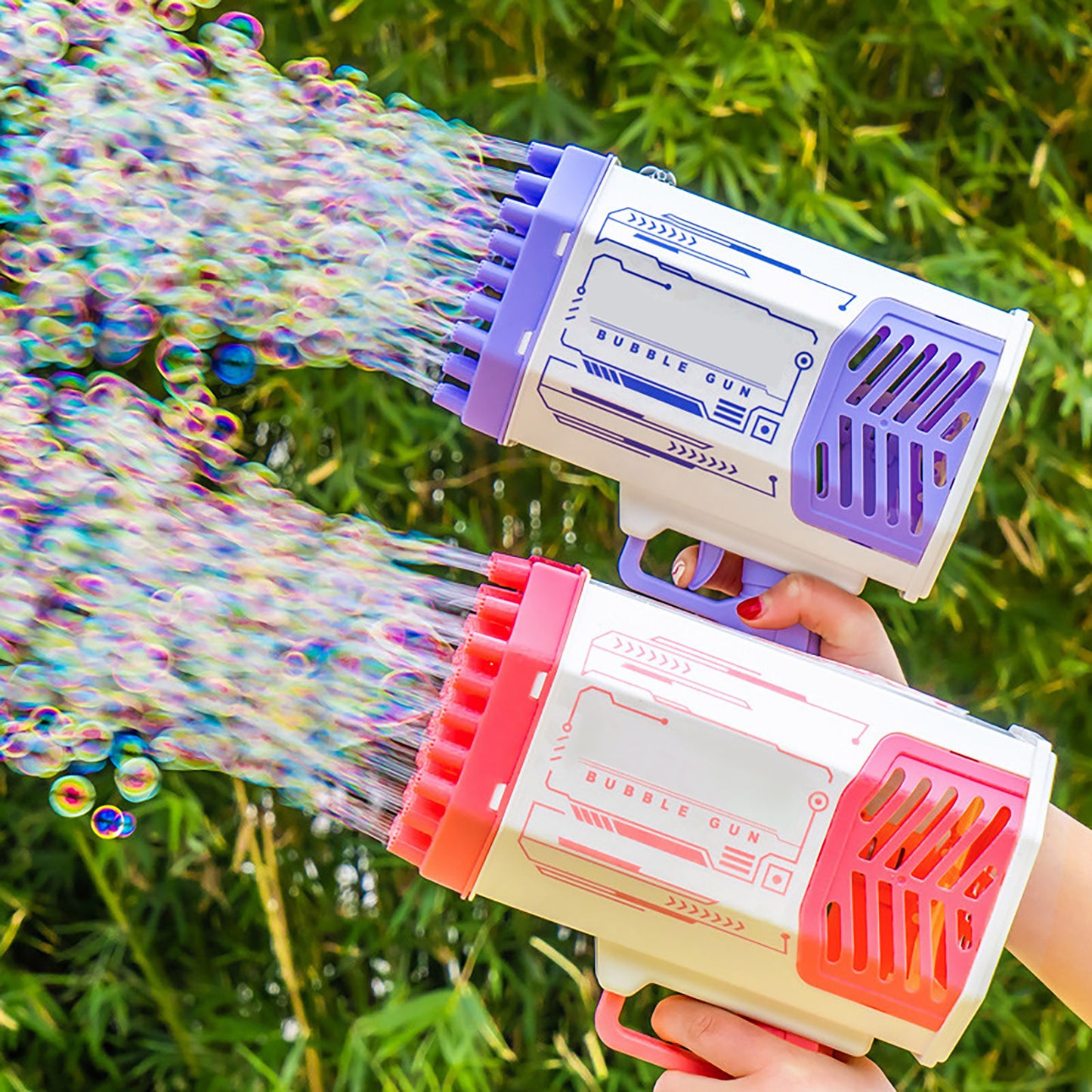 Bubblezooka Blower™- Bubble Gun Rocket 69 Holes Soap Bubbles Machine